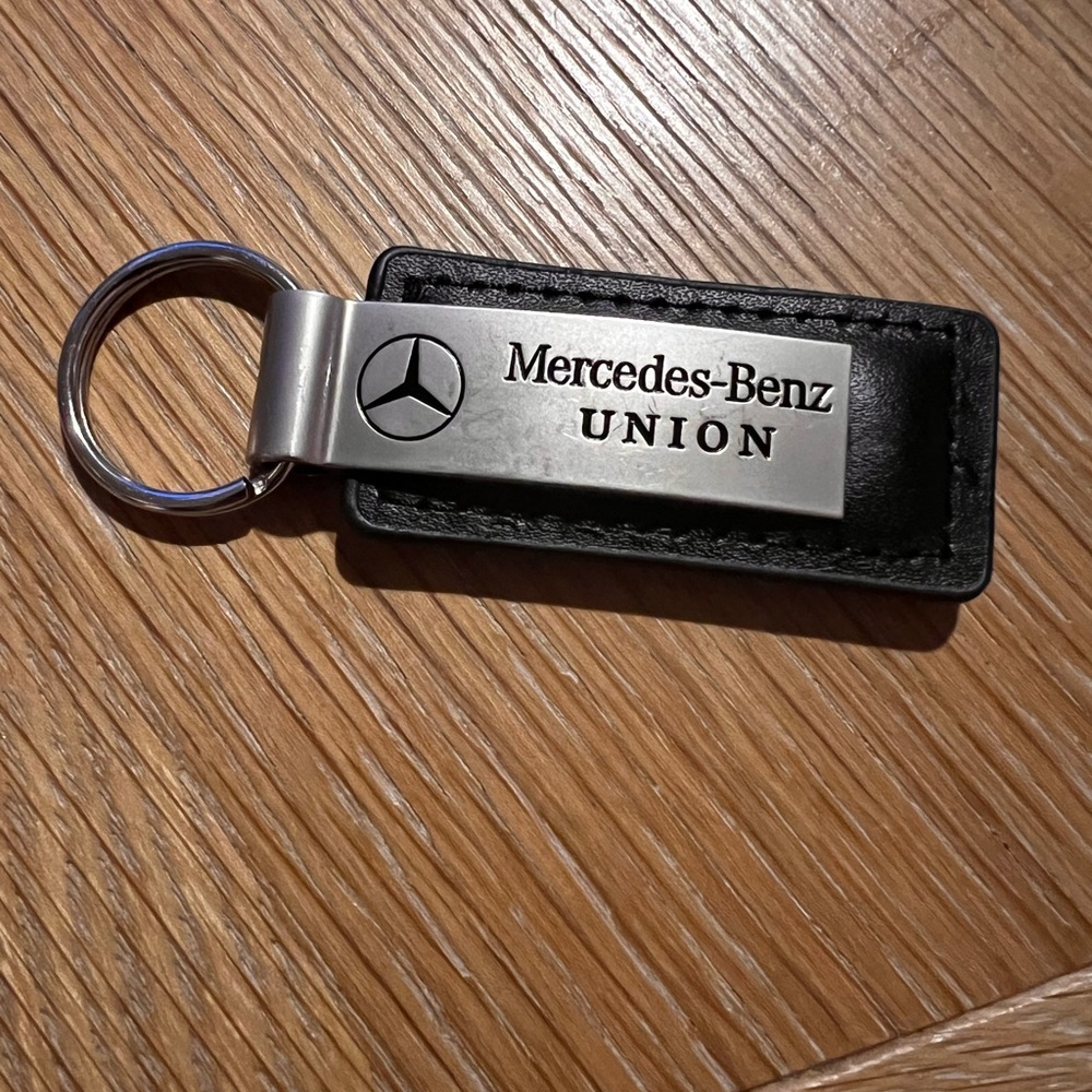 Mercedes Benz Black Leather Keychain